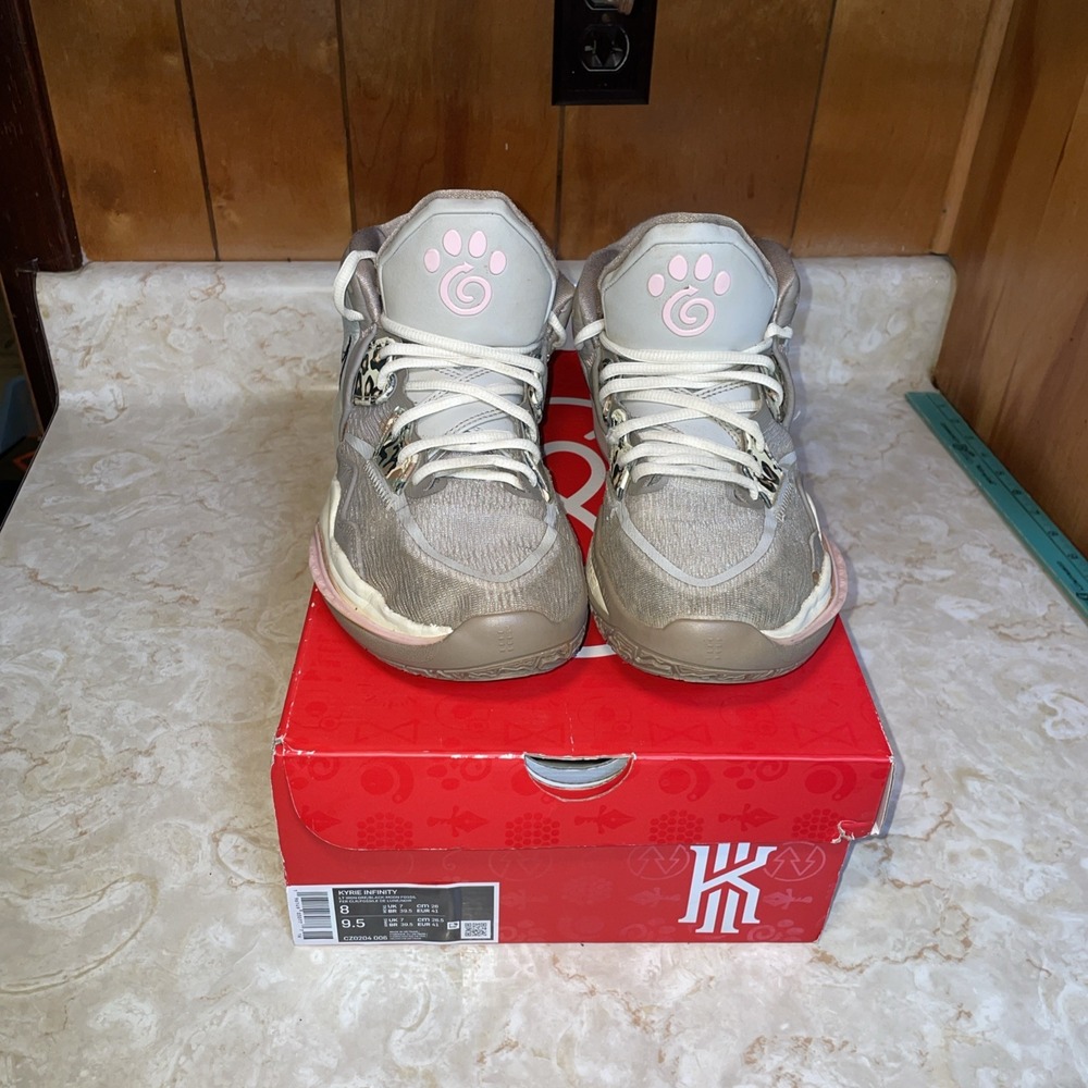 Size 8 - Nike Kyrie Infinity Leopard‎ Camo sneakers gray clean